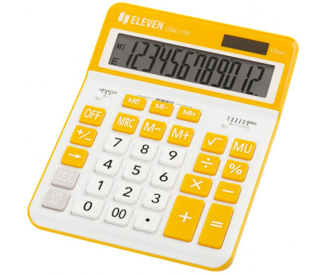Eleven CDC-120 WH/OR 12-bit calculator