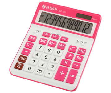 Eleven CDC-120 WH/RD 12-bit calculator