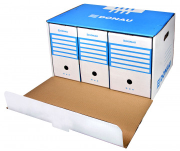 Box for archival boxes Front blue Donau