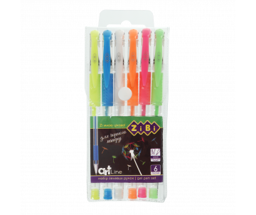 A set of 6 gel pens BLACK ZB 2210-99