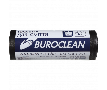 Мешки для мусора 60л черные BuroClean