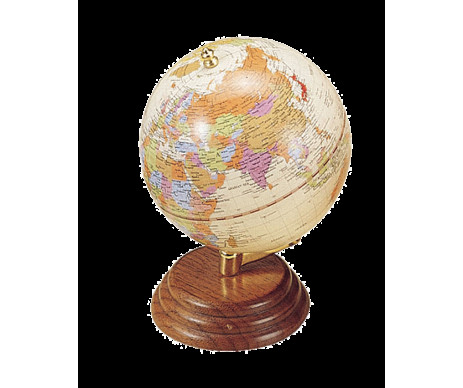 Globe on a wooden stand in 