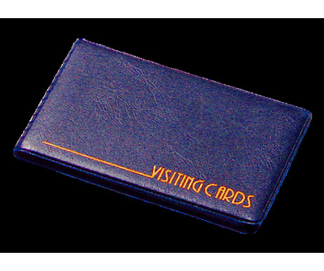 Business card holder on 24 business cards vinyl dark blue