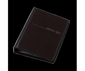 Business card holder 120 cards with rings black vinyl