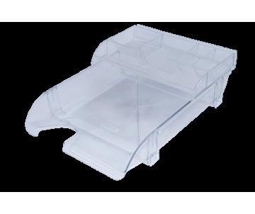 Kit: tray Plast. d/dad. Horiz.+stand Univ., transparent