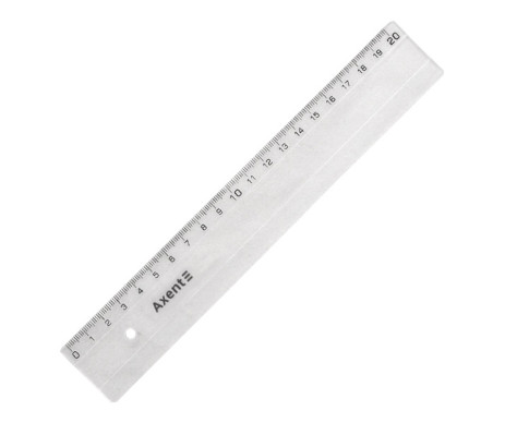 Plastic ruler 20 cm transparent 2026