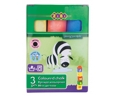 Colored chalk 3pcs., JUMBO cards. box