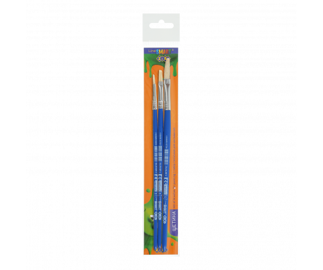 Набір із 3-х пензлів кругла 3, плоска 6,9