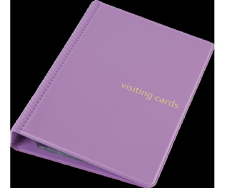 Business card holder 120 cards on rings PVC 130х190 mm pink