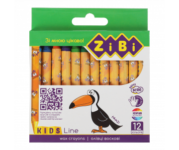 Wax crayons 12 colors Zibi