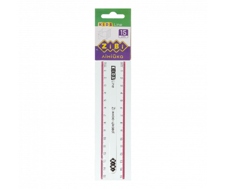 Ruler of 15cm with pink strip ZB 5606-10