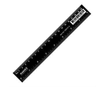 Plastic ruler 20 cm black 2025