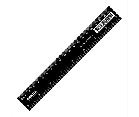 Plastic ruler 20 cm black 2025