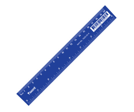 Plastic ruler 20 cm blue 2024