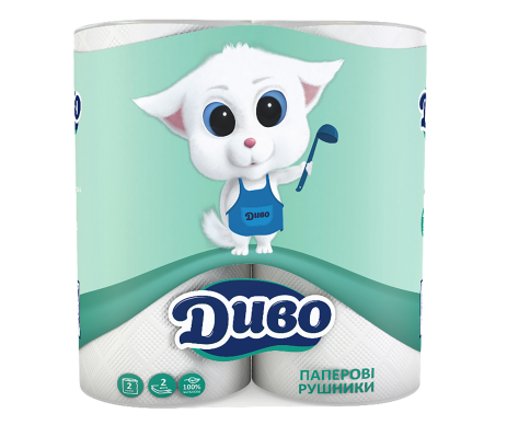 Рушники паперові Диво 2 рул 2-х шарові