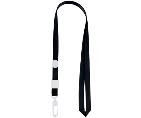 Шнур для бейджа с карабином черный 6525