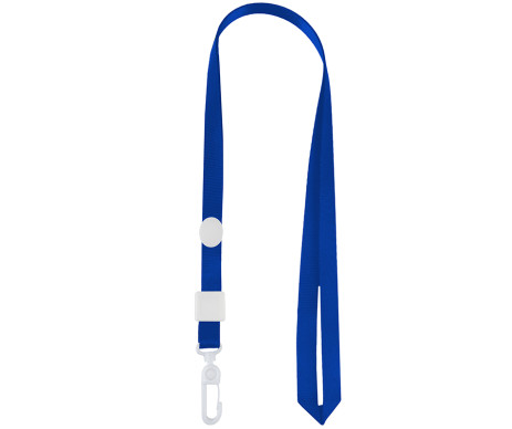 Шнур для бейджа с карабином синий 6522