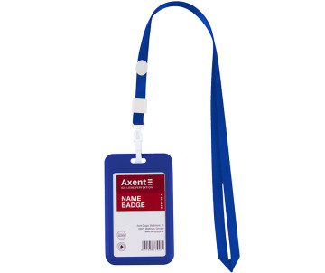 Шнур для бейджа с карабином синий 6522