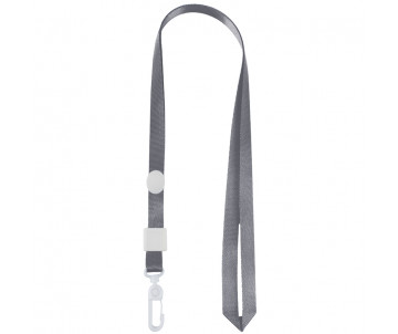 Badge lanyard with carabiner gray 6523