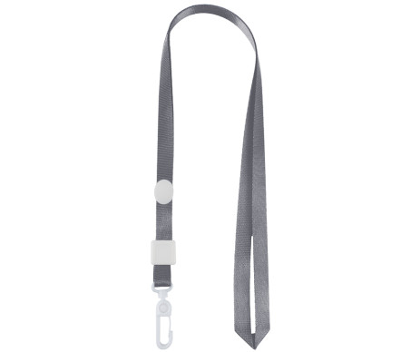 Шнур для бейджа с карабином серый 6523