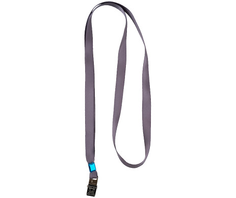 Шнур для бейджа с мет клипом серый 6530