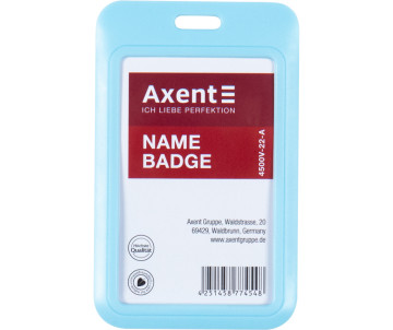 Бейдж-cлайдер вертикальный голубой 