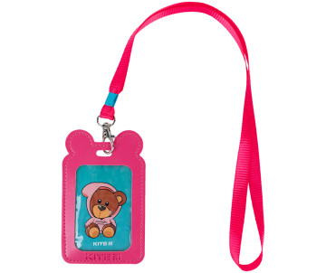 Бейдж на шнурке фуксия 31982