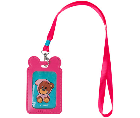 Бейдж на шнурке фуксия 31982