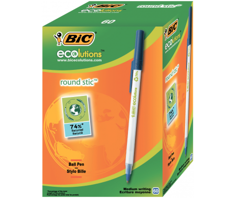 Ручка шариковая ROUND STIC ECO синяя BIC