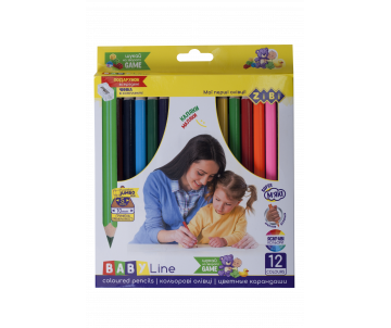 Кольорові олівці JUMBO 12 кольорів 99918