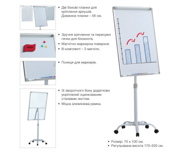 Доска магнитная 70Х100см 6349