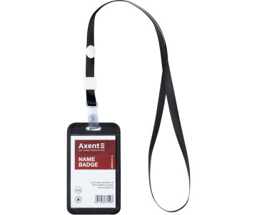 Badge cord with clip black 6535