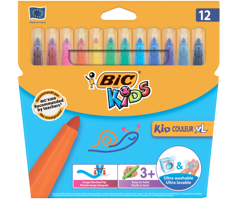 Фломастеры 12 цветов Кид Кулер XL BIC 