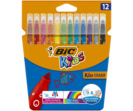 Felt-tip pens 12 colors Kid Cooler BIC 