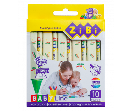 Карандаши восковые JUMBO, 10 цв, ZB-2482 