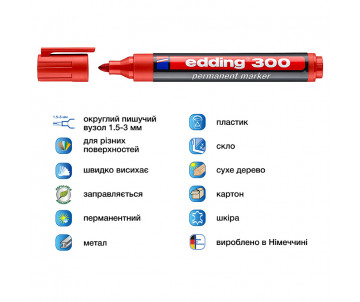Маркер Permanent e-300 червоний 2332