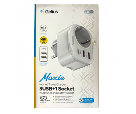 Зарядное устройство для Gelius Moxie GP-HC050 2USB (QC3.0) + Type-C (PD20W), Белый