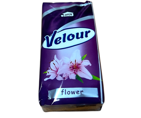 VELOUR handkerchiefs Flower 1 layer 10 pcs