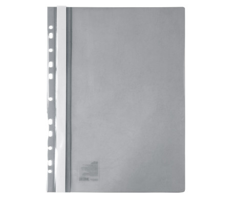 Швидкозшивач з перф А4 сірий 6497