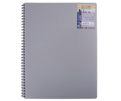 Business notebook A4 80 sheets cell plastic cover on the spring gray