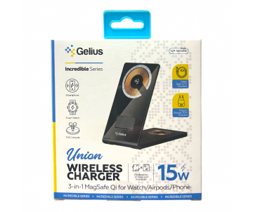 Wireless charger GELIUS 3in1 15W Incredible Union GP-WC010 Black
