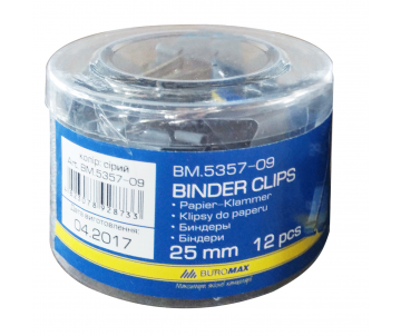 Binder 25mm 12pcs tube gray BM.5357-09