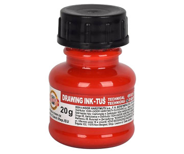 Тушь для чертежа 20г красная 6185