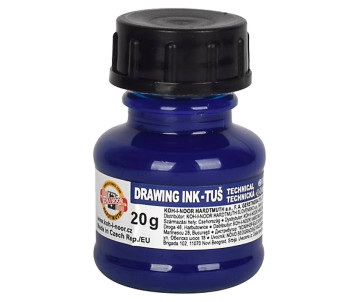 Тушь для чертежа 20г синяя 6183