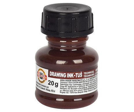 Тушь для чертежа 20г коричневая 6179
