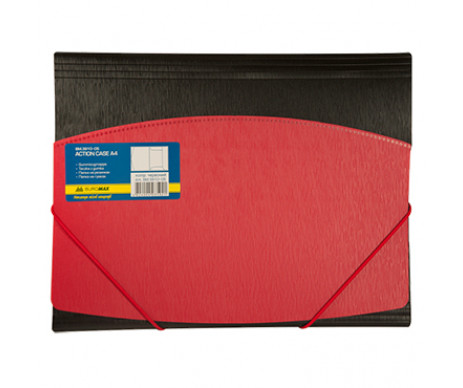 Folder plastic A4 rubber two tone red Buromax