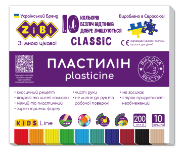 Plasticine CLASSIC 10 pieces 200g ZB 6232