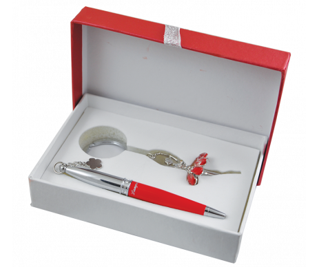 Ballet gift set pen and keychain red