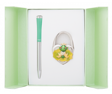 Набор подарочный  Fairy Tale ручка шариковая и крючок для сумки зеленый