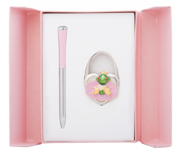Набор подарочный  Fairy Tale ручка шариковая и крючок для сумки розовый